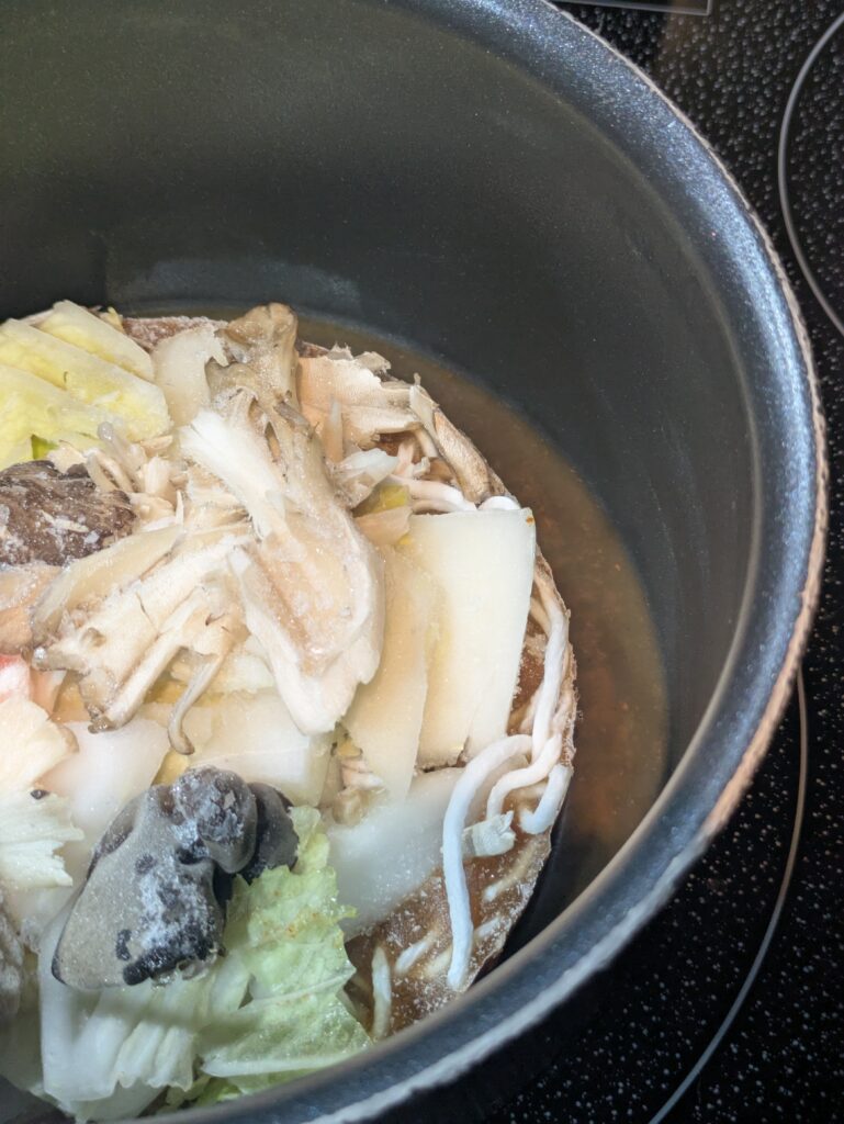 スープが溶けてくる様子